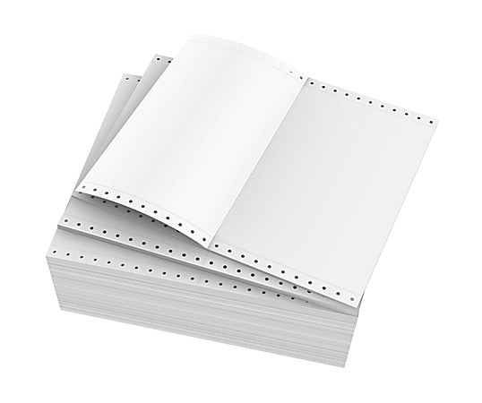 Domtar Continuous Form Paper, Standard Perforation, 5 1/2" x 9 1/2", 20 Lb, Blank White, Carton Of 5,400 Forms