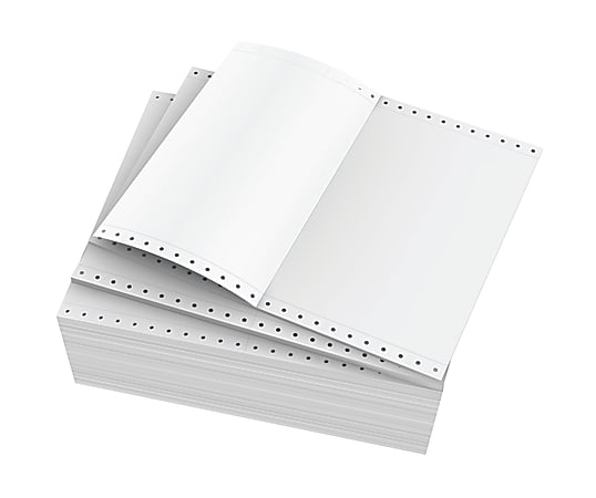 Domtar Earth Choice® White Standard Perforation Continuous Form Paper 12 X  8-1/2