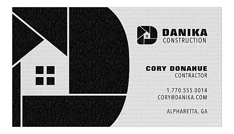 Custom 1-Color Raised Print Business Cards, 1-Side, 3-1/2" x 2", Gray Laid, Pack Of 250 Cards