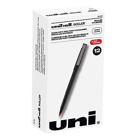 uni-ball® Rollerball™ Pens, Micro Point, 0.5 mm, 80%