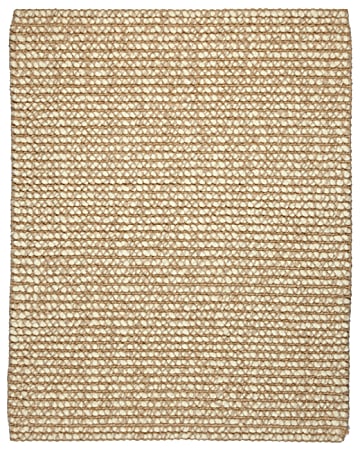 Anji Zatar AMB0308 Ribbed Loop Pile Wool & Jute Rug - 60" Length x 96" Width - Rectangle - Beige, Ivory - Wool, Jute