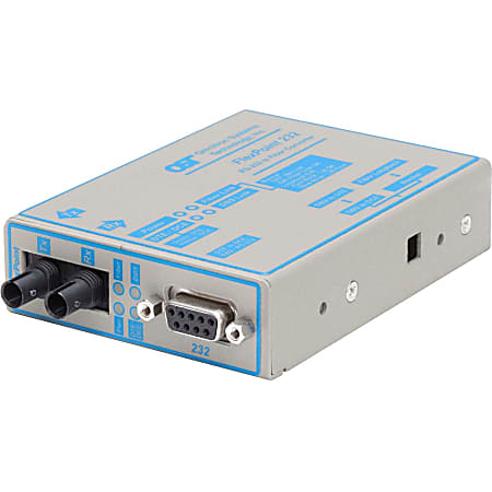 FlexPoint RS-232 Serial Fiber Media Converter DB-9 ST Multimode 5km - 1 x RS-232; 1 x ST Multimode; US AC Powered; Lifetime Warranty