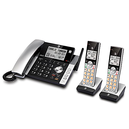 AT T CL84215 2 Handsets DECT 6.0 Expandable Phone System With