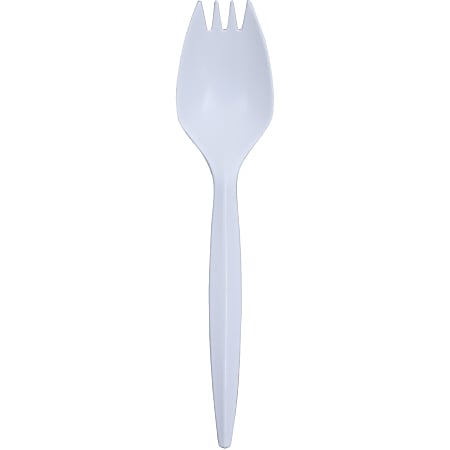 Genuine Joe Medium-Weight Spork - 1 Piece(s) - 1000/Carton - Spork - 1 x Spork - Disposable - White