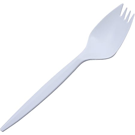 Genuine Joe Medium-Weight Spork - 1 Piece(s) - 1000/Carton - Spork - 1 x Spork - Disposable - White Genuine Joe Medium-Weight Spork - 1 Piece(s) - 1000/Carton - Spork - 1 x Spork - Disposable - White