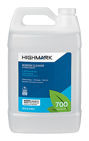 Highmark® Window Cleaner, Citrus Scent, 128 Oz Bottle, Case Of 4