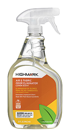 Highmark® Air & Fabric Odor Eliminator, Lemon Scent, 32 Oz, Case Of 12