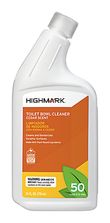 Highmark® Toilet Bowl Cleaner, Cedar Scent, 24 Oz Bottle, Case Of 12