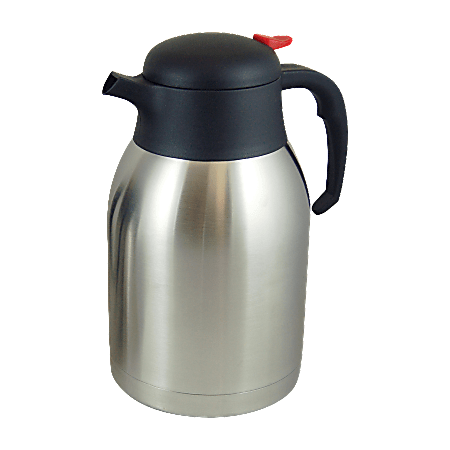 Genuine Joe Everyday 8-Cup Stainless Steel Vacuum-Insulated Carafe, Silver/Black