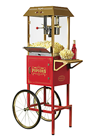 Nostalgia Electrics NKPCRT10 Vintage Professional Popcorn Cart, Red