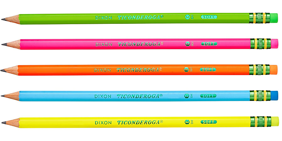 Neon Personalized Pencils/Laser Engraved Pencils/ Set of 5 or 10/ Pre sharpened pencils