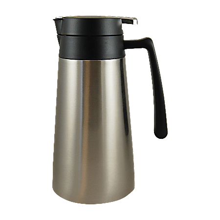 Genuine Joe Commercial LUX 6-Cup Stainless-Steel Vacuum Carafe, Black/Silver