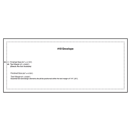 Custom #10, 1-Color Raised Print Envelopes, 4-1/8