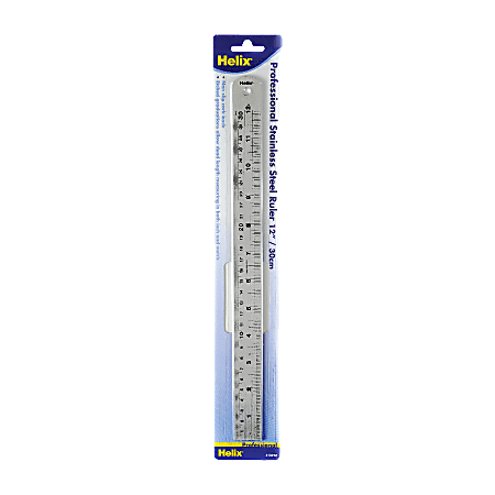 Helix Stainless Steel Professional Ruler, 12"