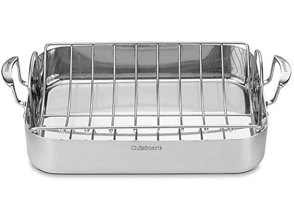 Cuisinart™ Multiclad Pro Triple Ply Stainless Cookware 16" Roasting Pan With Rack, Silver
