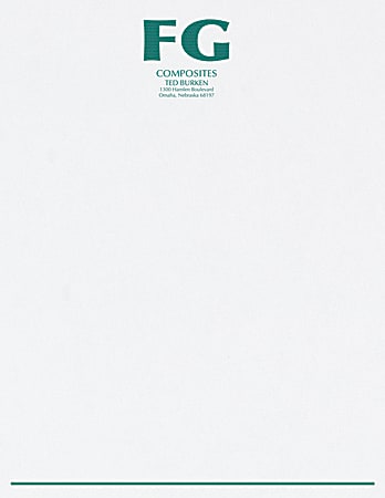 Custom 1-Color Raised Print Stationery Letterhead, 8 1/2" x 11", White Bond, Box Of 250