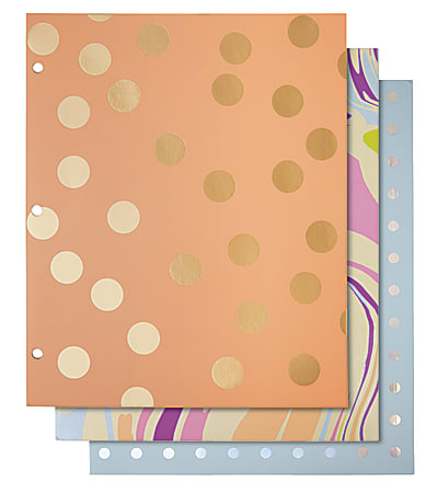 Divoga® 2-Pocket Paper Folders, Whimsical Wonder Collection, Letter Size, Assorted Colors, Pack Of 3