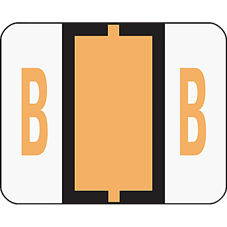 Smead® BCCR Bar-Style Permanent Alphabetical Labels, B, Light Orange, Roll Of 500