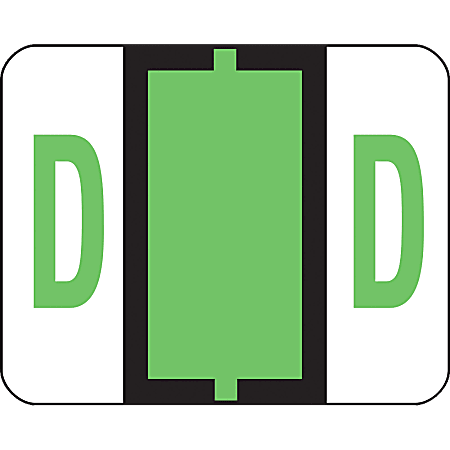Smead® BCCR Bar-Style Permanent Alphabetical Labels, D, Light Green, Roll Of 500