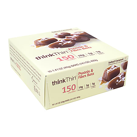 thinkTHIN Salted Caramel Protein Bars, 1.41 Oz, Box Of 10 Bars