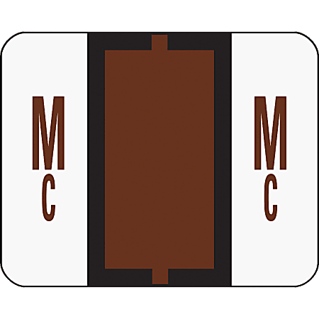 Smead® BCCR Bar-Style Permanent Alphabetical Labels, Mc, Brown, Roll Of 500
