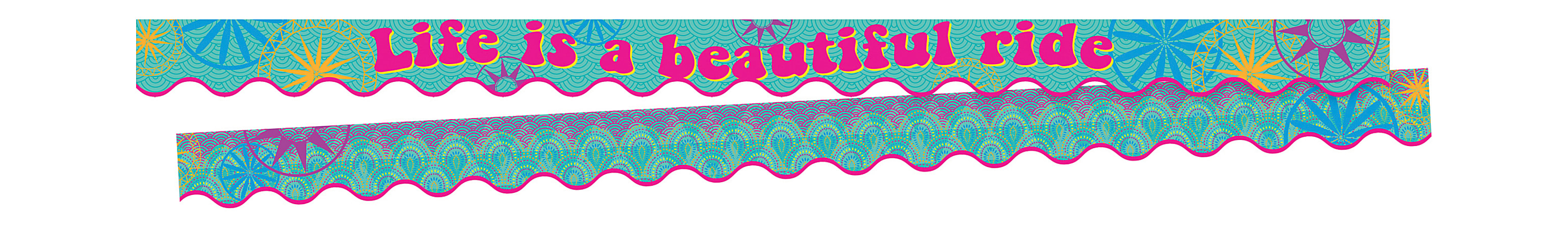 Barker Creek Scalloped-Edge Border Strips, 2 1/4" x 36", Life Is Beautiful, Pre-K To College, Pack Of 26