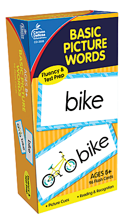Carson-Dellosa Basic Picture Words Flash Cards, 3-1/4" x 6-3/8", Grades K-2