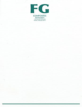 Custom 1-Color Raised Print Stationery Letterhead, 8-1/2" x 11", White Laid, Box Of 250