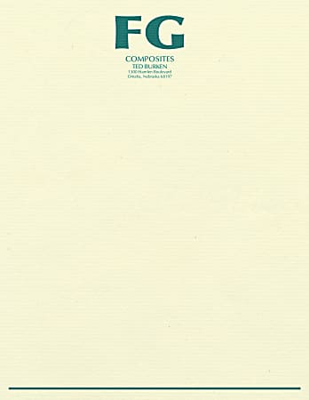 Custom 1-Color Raised Print Stationery Letterhead, 8 1/2" x 11", Ivory Laid, Box Of 250