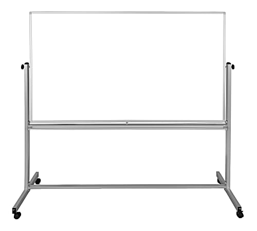Luxor Double-Sided Magnetic Mobile Dry-Erase Whiteboard, 40" x 72", Aluminum Frame With Silver Finish