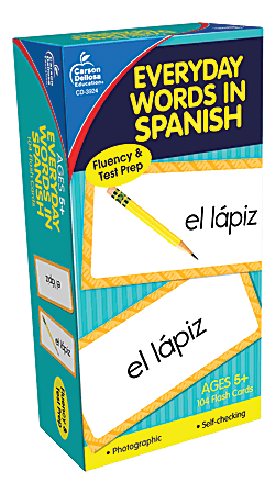 Carson-Dellosa Everyday Words In Spanish Flash Cards, 6" x 3"