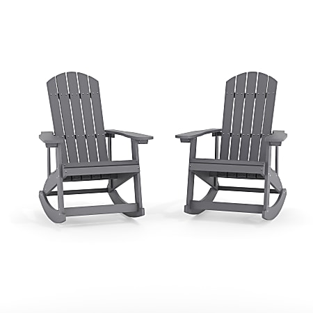 Flash Furniture Savannah All-Weather Adirondack Rocking Chairs,