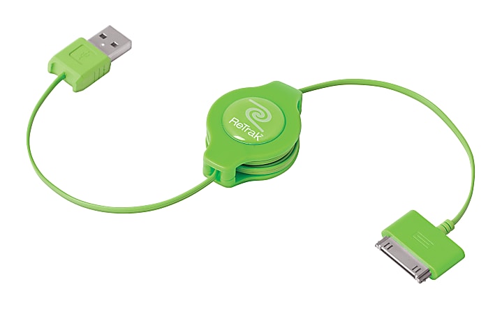 Emerge Retractable Green iPod, iPhone, iPad USB Cable