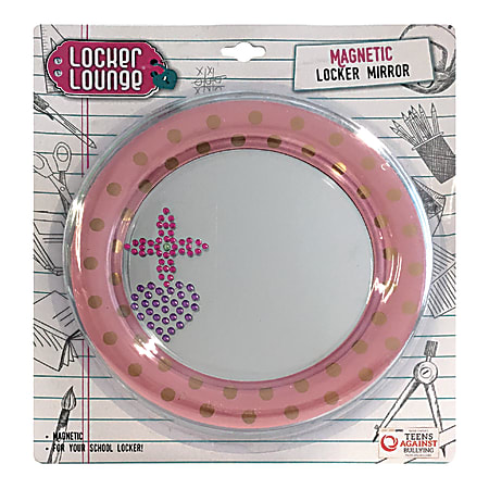 Locker Lounge™ Magnetic Mirror, 7" x 7 7/8", Pink