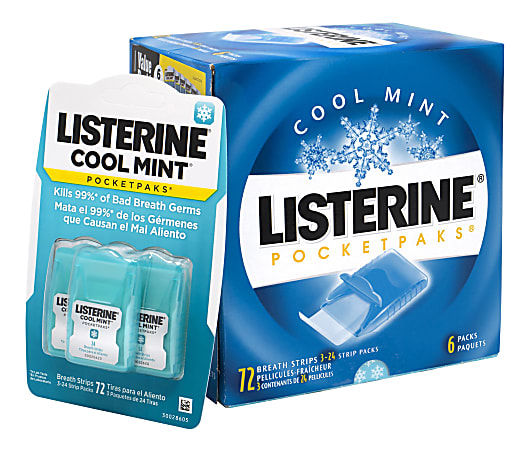 Listerine Cool Mint Pocketpacks Breath Strips, 24 Strips