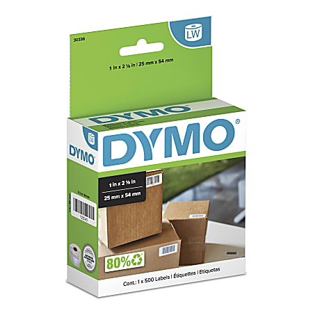 DYMO® LabelWriter® Multipurpose Labels, 30336, 1" x 2 1/8", White, Box Of 500