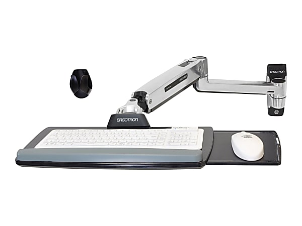 Ergotron LX - Mounting kit (mouse holder, wrist rest, keyboard tray, sit-stand arm, slide-out mouse tray, base, extension) - for keyboard / mouse - polished aluminum - wall-mountable - for P/N: 45-353-026