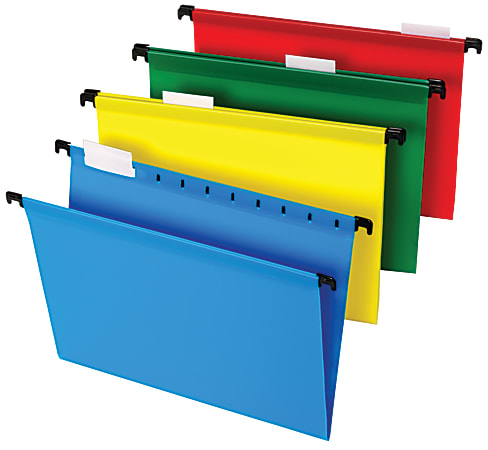 Office Depot® Brand Hanging File Folders, 8 1/2" x 11", Letter Size, Assorted Colors, Box Of 20 Folders