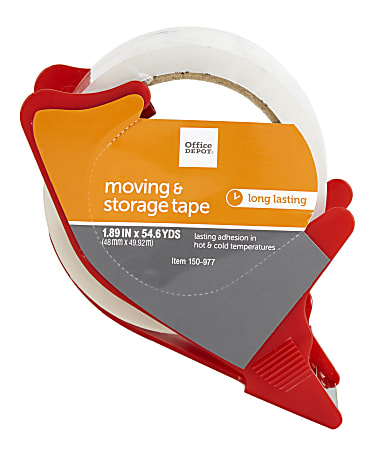 Office Depot® Brand Moving & Storage Packing Tape With Dispenser, 1.89" x 54.6 Yd., Crystal Clear