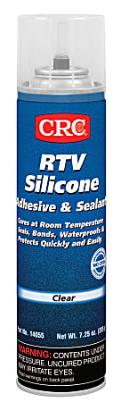 CRC RTV Silicone Adhesive/Sealants, 8 Oz Tube, Clear, Pack Of 12 Tubes