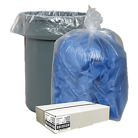 Nature Saver® Trash Bags, 55 Gallon, 30% Recycled, Box Of 100