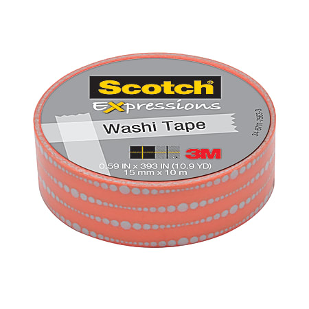Scotch® Expressions Washi Tape, 5/8" x 393", Bubble Dots
