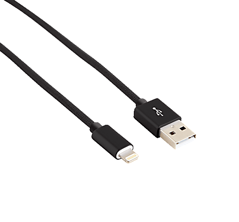 Ativa® Braided Lightning Cable, 6', Black, 38470