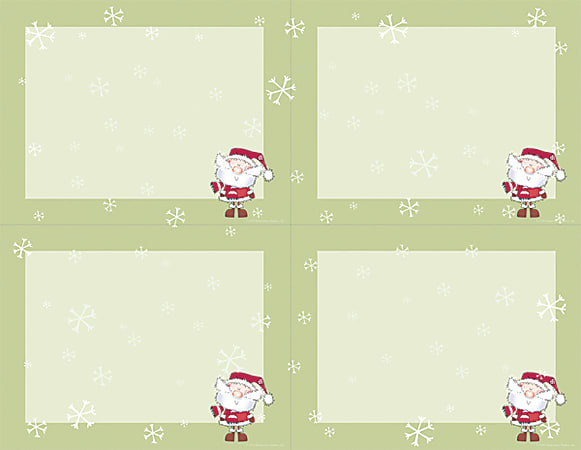 Great Papers! Holiday Postcards, 4-Up, 8 1/2" x 11", Merry Christmas Santa, Pack Of 80