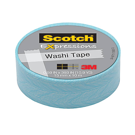 Scotch® Expressions Washi Tape, 5/8" x 393", Feather