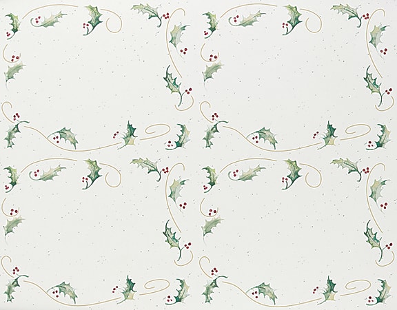 Great Papers! Holiday Postcards, 4-Up, 8 1/2" x 11", Holly Bunch, Pack Of 80