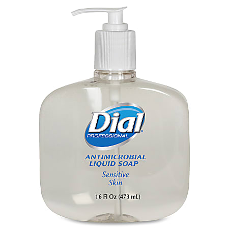 Dial Sensitive Skin Antimicrobial Liquid Soap - 16 fl oz (473.2 mL) - Kill Germs - Skin, Hand - Clear - Anti-bacterial, Antimicrobial - 1 Each