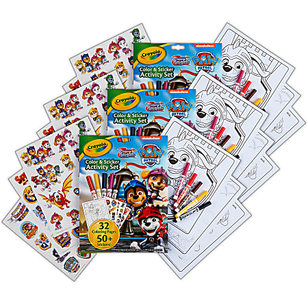 Crayola Color & Sticker Activity Set, Paw Patrol, Pack Of 3 Sets