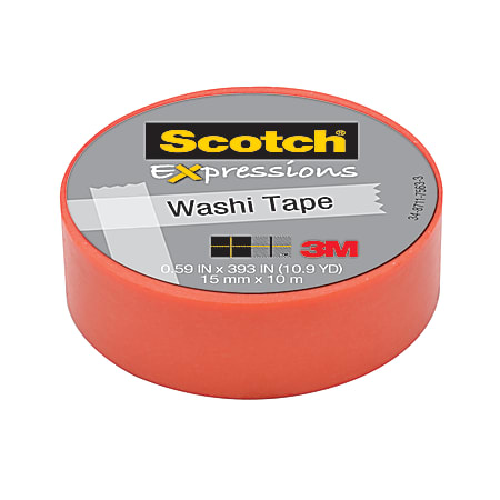 Scotch® Expressions Washi Tape, 5/8" x 393", Pastel Pink