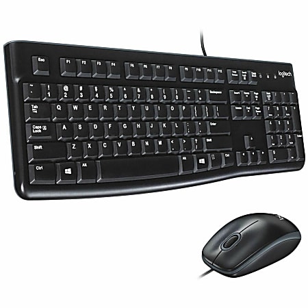 Logitech® Wired Mouse and Keyboard for Desktop, Black, MK120